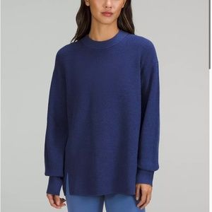 Merino Wool-Blend Ribbed Crewneck Sweater